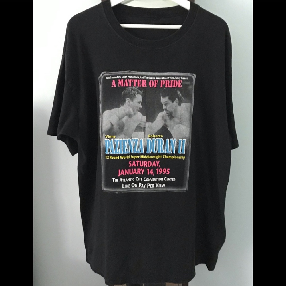 Roberto Duran vs Vinny Pazienza Boxing T Shirt XL